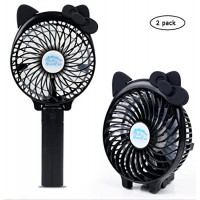 2 pack Foldable Mini Travel Handheld USB Fan with Clip  Portable Desktop Table Fans  2500mAh Rechargeable Battery  3 Speeds  for Home  Office and Travel - B07FKCX6H9
